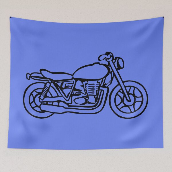 Item preview, Black Line Drawn Motorbike in Blue and Black designed and sold by Adamo-illustration.