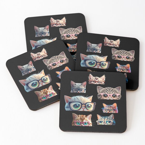Item preview, Cute Cats With Glasses  Funny Gifts for Wearing Glasses Cat Lovers  designed and sold by MatthewViews.