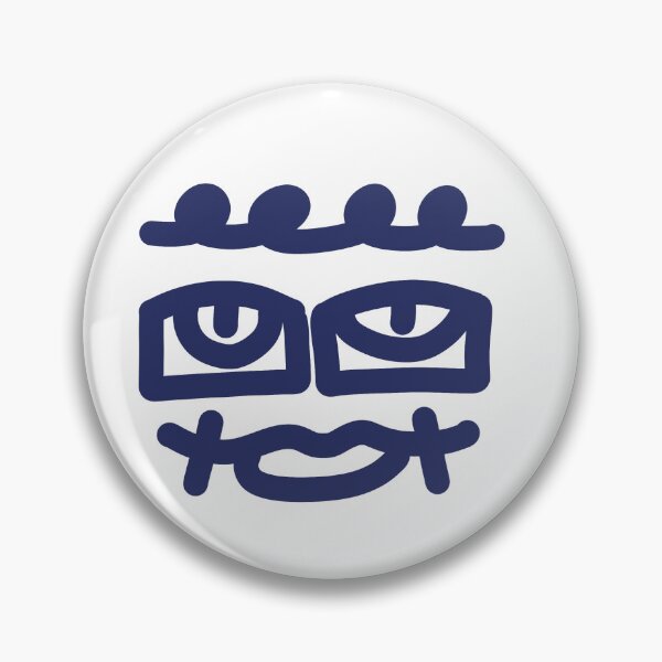 Item preview, Navy Blue Abstract Doodle Face – Minimalist Geometric Character Art designed and sold by felipemaldonadoart.