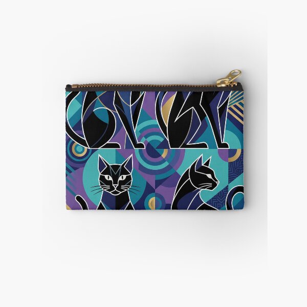 Item preview, Midnight Cubist Cats Geometric Art Deco Cat Illustration designed and sold by Mahilis.