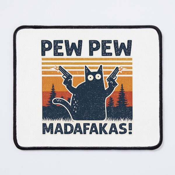 Item preview, Cat Pew Pew Madafakas Funny Vintage Graphic designed and sold by lvlupthreads.