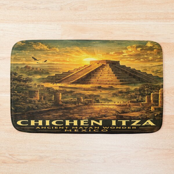 Item preview, Chichén Itzá Art Deco Travel Poster | Ancient Maya Pyramid | Mexico Wall Art designed and sold by GnuArt.