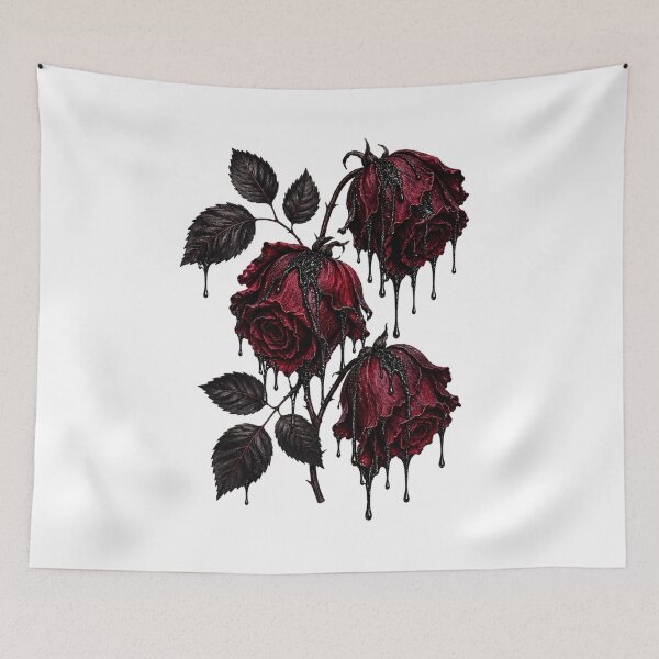 Item preview, Bleeding Gothic Roses Dark Floral Aesthetic Crimson Black Rose Botanical Art designed and sold by RoPrincess.