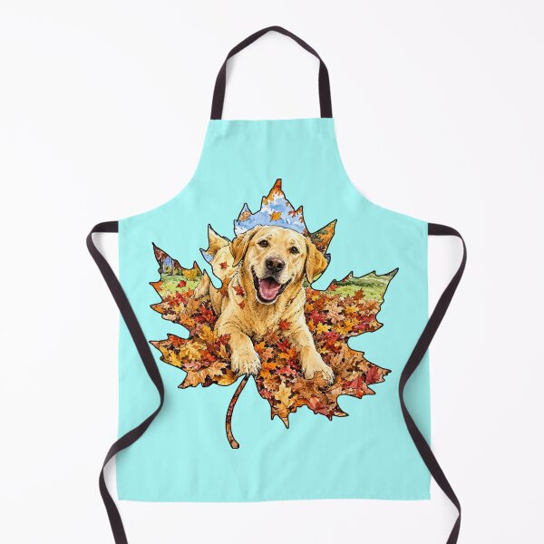 Item preview, Fall Yellow Labrador Retriever Playing In Autumn Leaves designed and sold by Lion and Lamb Design.