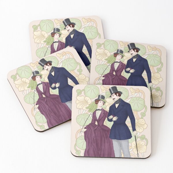 Item preview, 1850 Victorian Couple Watercolour Illustration Design designed and sold by MariOyama.