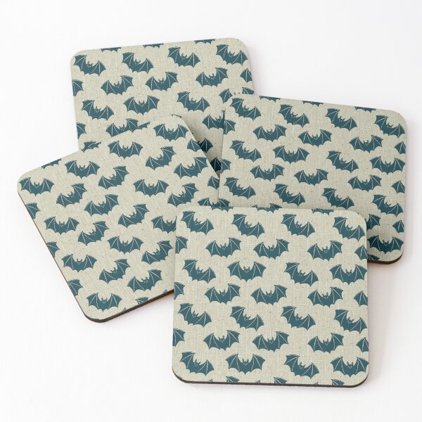 Item preview, Dark Teal Gothic Bat Toile Halloween Pattern designed and sold by DColourMuse.