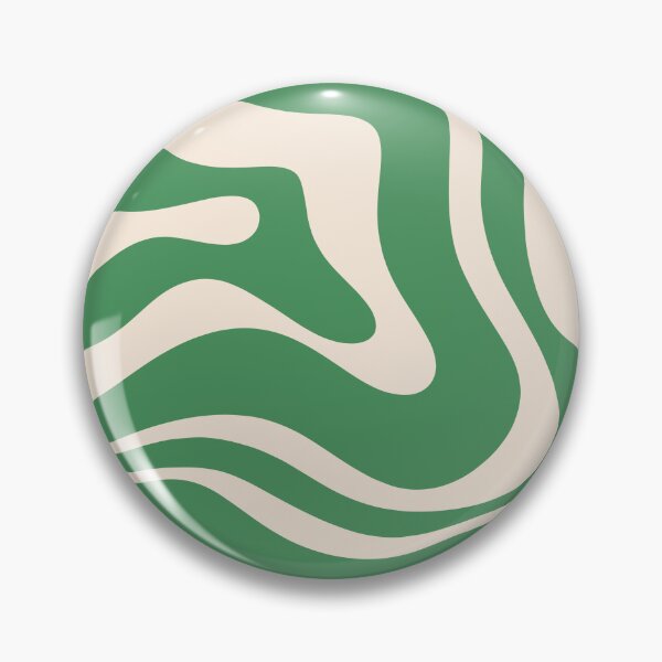 Item preview, Groovy Retro Modern Liquid Swirl Green and Cream Abstract Pattern designed and sold by kierkegaard.