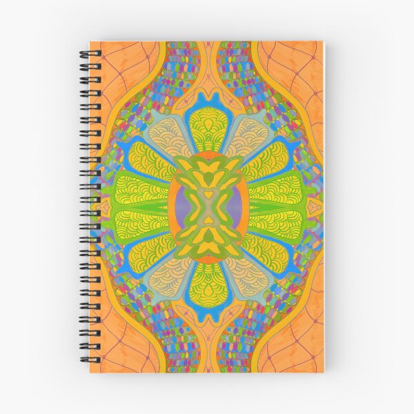 Item preview, Orange and blue Flower Zentangle Pattern designed and sold by Static.Alien.