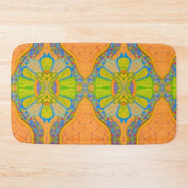 Item preview, Orange and blue Flower Zentangle Pattern designed and sold by Static.Alien.