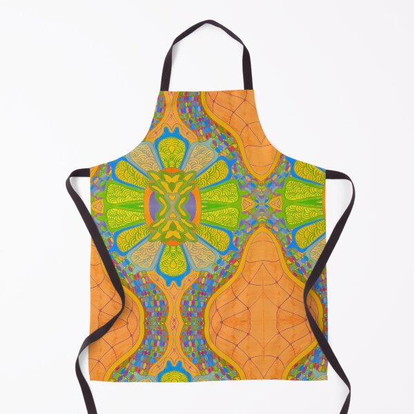 Item preview, Orange and blue Flower Zentangle Pattern designed and sold by Static.Alien.