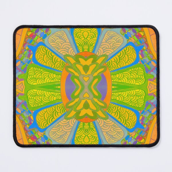 Item preview, Orange and blue Flower Zentangle Pattern designed and sold by Static.Alien.