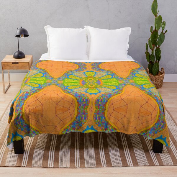 Item preview, Orange and blue Flower Zentangle Pattern designed and sold by Static.Alien.