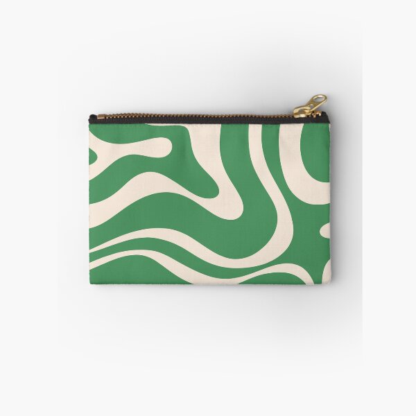 Item preview, Groovy Retro Modern Liquid Swirl Green and Cream Abstract Pattern designed and sold by kierkegaard.