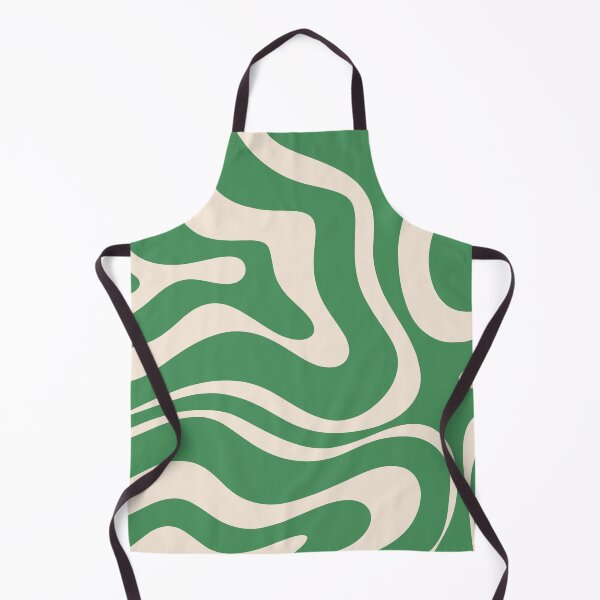 Item preview, Groovy Retro Modern Liquid Swirl Green and Cream Abstract Pattern designed and sold by kierkegaard.