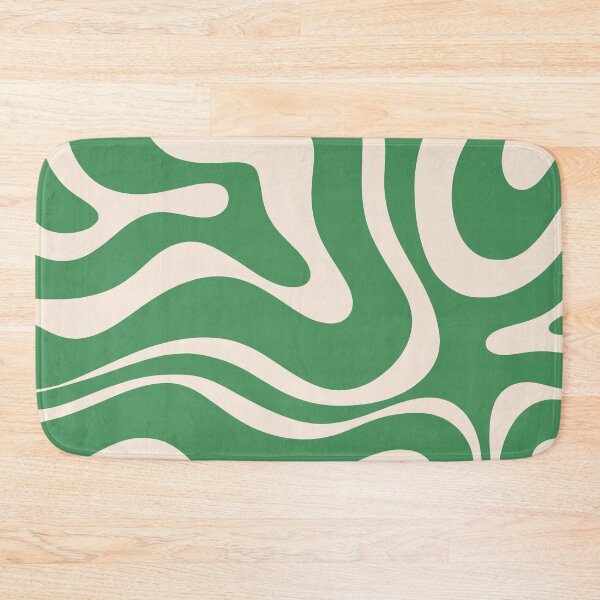 Item preview, Groovy Retro Modern Liquid Swirl Green and Cream Abstract Pattern designed and sold by kierkegaard.