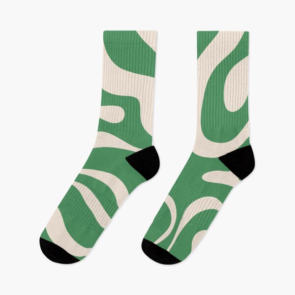 Item preview, Groovy Retro Modern Liquid Swirl Green and Cream Abstract Pattern designed and sold by kierkegaard.