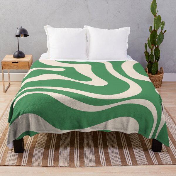 Item preview, Groovy Retro Modern Liquid Swirl Green and Cream Abstract Pattern designed and sold by kierkegaard.