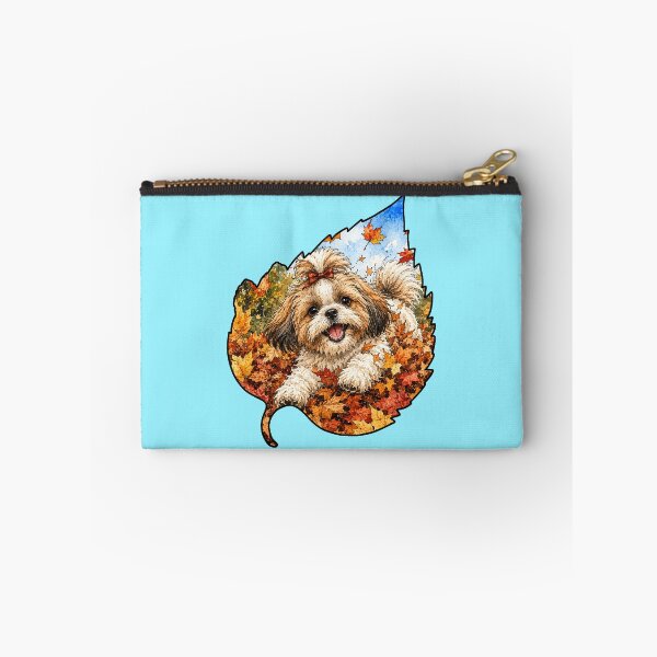 Item preview, Fall Shih Tzu Playing In Autumn Leaves designed and sold by Lion and Lamb Design.