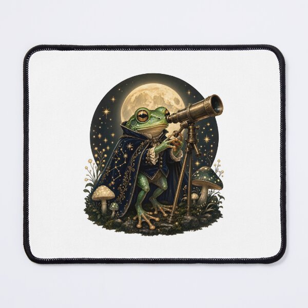 Item preview, Cute Frog Astronomer Sticker | Vintage Cottagecore Frog Moon Telescope Celestial Forest Art designed and sold by emotions23.