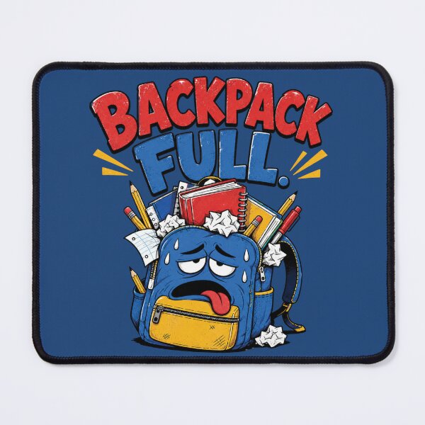Item preview, Backpack Full Funny Back to School Student Cartoon Design designed and sold by AleksaDesignMTL.