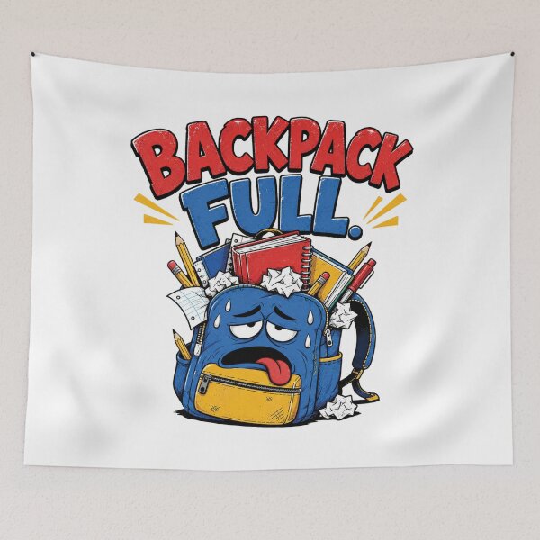 Item preview, Backpack Full Funny Back to School Student Cartoon Design designed and sold by AleksaDesignMTL.