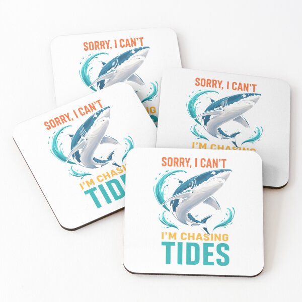Item preview, Sorry I Can’t I’m Chasing Tides Funny Shark Ocean Lover Design T-Shirt_95675488 designed and sold by DArtfulStudio.