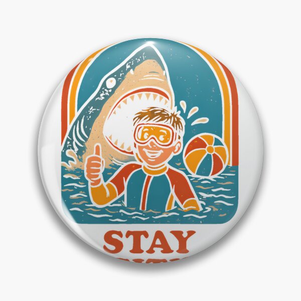 Item preview, Stay Positive – Retro Funny Shark Attack T-Shirt_79889278 designed and sold by Othinus.