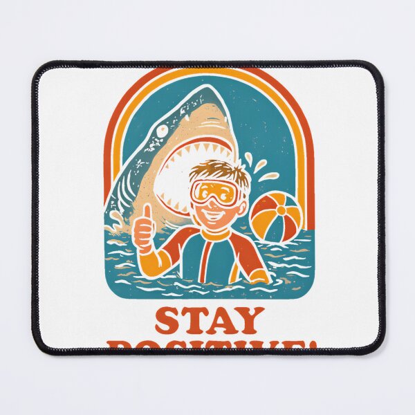 Item preview, Stay Positive – Retro Funny Shark Attack T-Shirt_79889278 designed and sold by Othinus.
