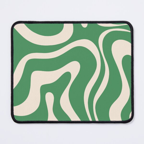 Item preview, Retro Modern Liquid Swirl Green and Cream Groovy Abstract Pattern designed and sold by kierkegaard.