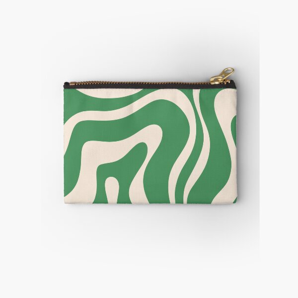 Item preview, Retro Modern Liquid Swirl Green and Cream Groovy Abstract Pattern designed and sold by kierkegaard.