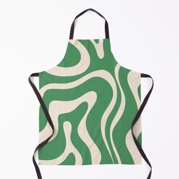 Item preview, Retro Modern Liquid Swirl Green and Cream Groovy Abstract Pattern designed and sold by kierkegaard.