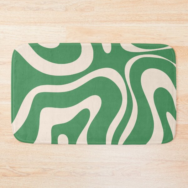 Item preview, Retro Modern Liquid Swirl Green and Cream Groovy Abstract Pattern designed and sold by kierkegaard.