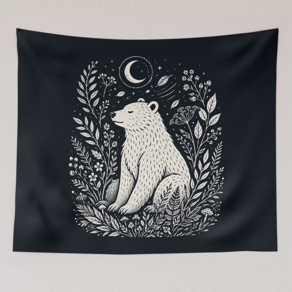 Item preview, Moonlit Bear in the Enchanted Woodland designed and sold by Victor Shadehorn.