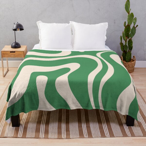 Item preview, Retro Modern Liquid Swirl Green and Cream Groovy Abstract Pattern designed and sold by kierkegaard.