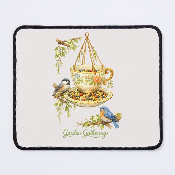 Item preview, Garden Gatherings Floral Teacup Bird Feeder with Songbirds designed and sold by inkoutninja.