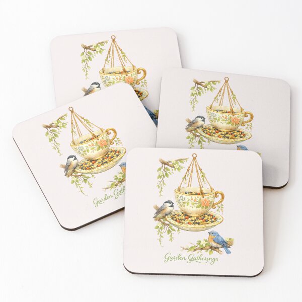 Item preview, Garden Gatherings Floral Teacup Bird Feeder with Songbirds designed and sold by inkoutninja.