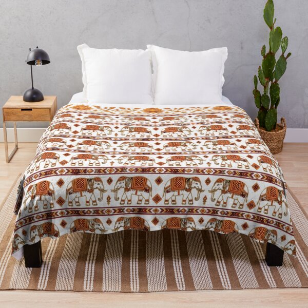 Item preview, Traditional Thai Mudmee Elephant Textile Pattern designed and sold by redSeamless.