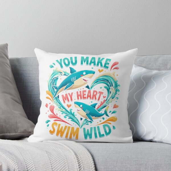 Item preview, Swim Wild Love Deep Cute Shark Design T-Shirt_92149875 designed and sold by Badriiiii.