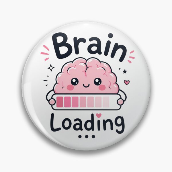 Item preview, Brain Loading Cute Kawaii Sticker | Funny Study & Coding Motivation | Adorable Pink Brain Cartoon designed and sold by Sanika arts .