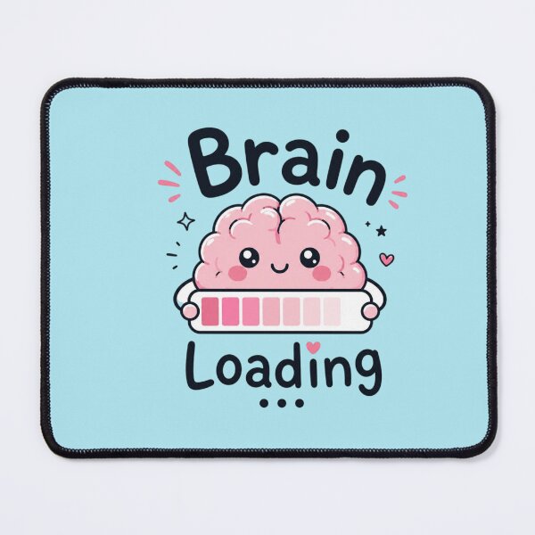 Item preview, Brain Loading Cute Kawaii Sticker | Funny Study & Coding Motivation | Adorable Pink Brain Cartoon designed and sold by Sanika arts .