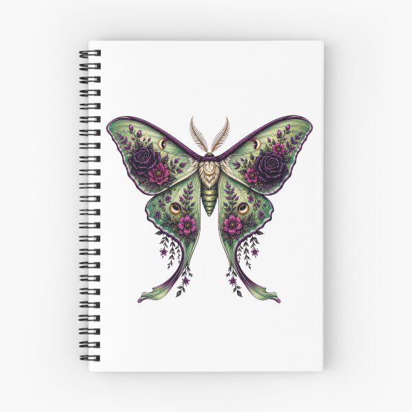 Item preview, Luna Moth with Gothic Roses Dark Botanical Floral Fantasy designed and sold by RoPrincess.