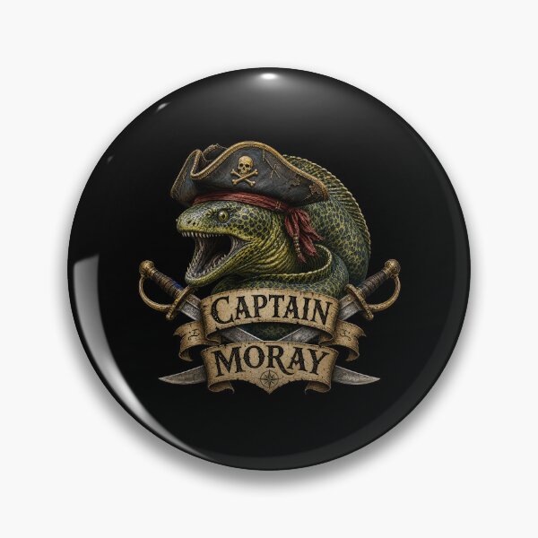Item preview, Pirate Moray Eel Nautical Vintage T-Shirt Design designed and sold by Uglyandcute.