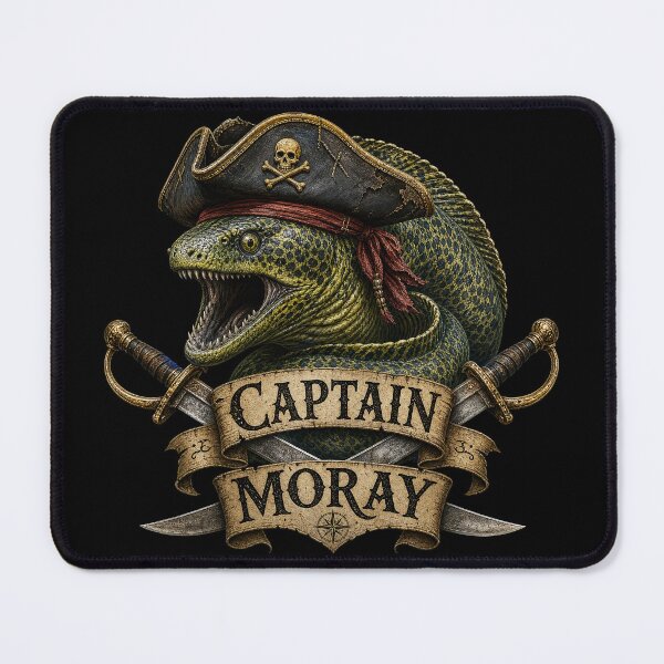 Item preview, Pirate Moray Eel Nautical Vintage T-Shirt Design designed and sold by Uglyandcute.