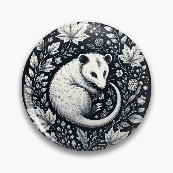 Item preview, Moonlit Opossum Among Wildflowers and Maple Leaves designed and sold by Victor Shadehorn.