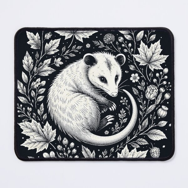 Item preview, Moonlit Opossum Among Wildflowers and Maple Leaves designed and sold by Victor Shadehorn.