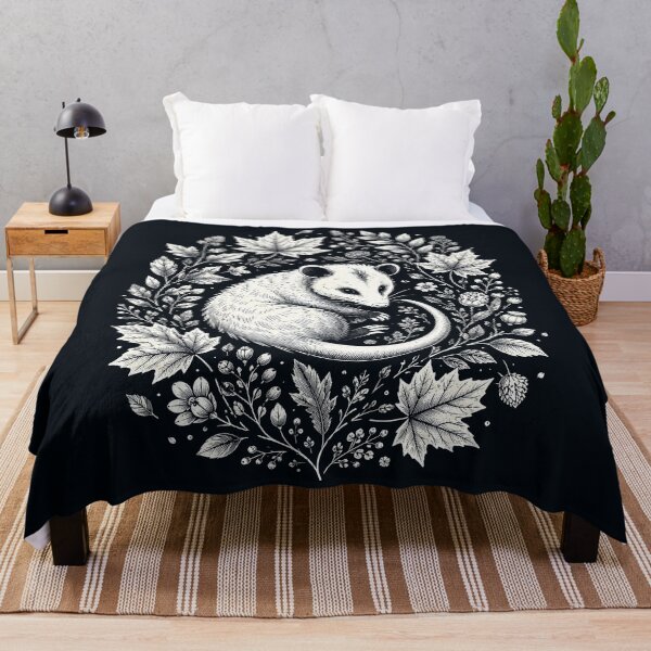 Item preview, Moonlit Opossum Among Wildflowers and Maple Leaves designed and sold by Victor Shadehorn.