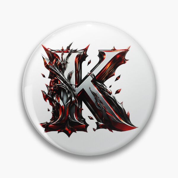 Item preview, Crimson Steel Alphabet of Power Letter K designed and sold by BlissBlvdShop.