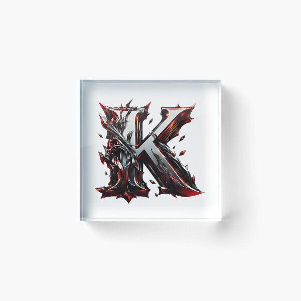 Item preview, Crimson Steel Alphabet of Power Letter K designed and sold by BlissBlvdShop.