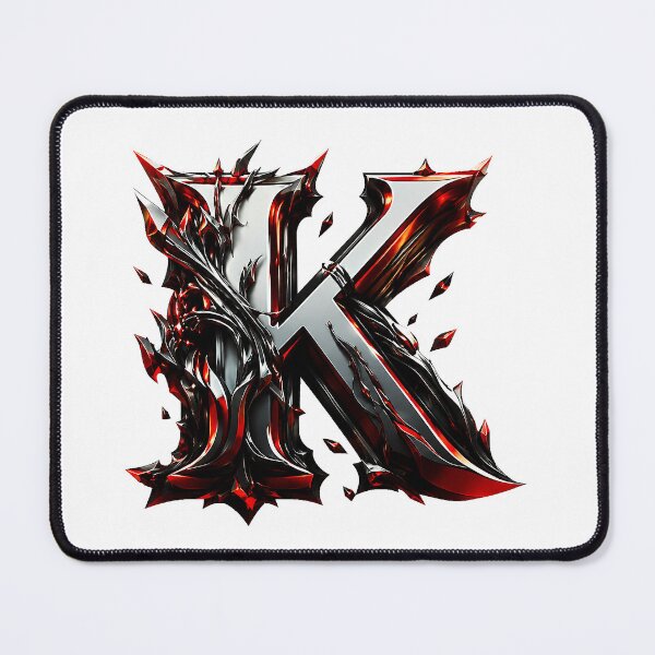Item preview, Crimson Steel Alphabet of Power Letter K designed and sold by BlissBlvdShop.