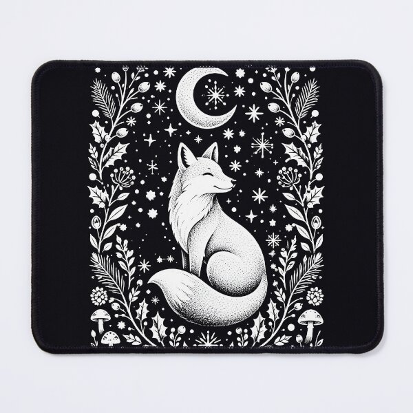 Item preview, Moonlit Fox in a Winter Holly Forest designed and sold by Victor Shadehorn.